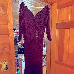 Plum color women’s dress.